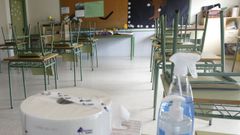 Imagen de archivo de un colegio de A Mari�a al inicio del curso que est� a punto de terminar, sobre las medidas anti-covid por la vuelta al cole