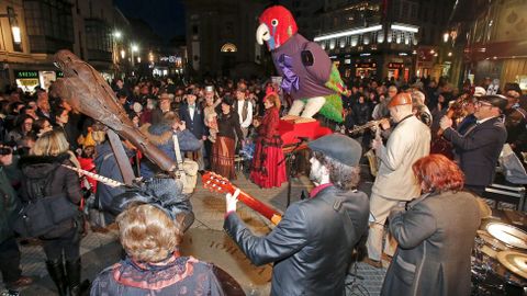 Carnaval de Pontevedra. Presentacin del loro Ravachol