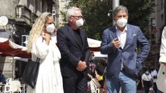 David Chipperfield con el alcalde de Pontevedra, Miguel �nxo Fern�ndez Lores, ayer.