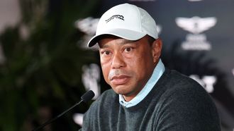Tiger Woods, durante su rueda de prensa de este martes en el Riviera Country Club