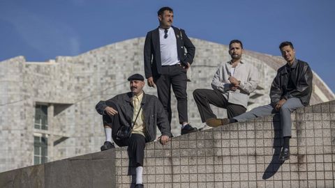 Samuel Gonzlez, Matas Romero, Xaqun Martnez e Xanma Louro, integrantes de The Rapants, na Cidade da Cultura.