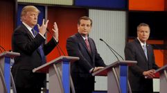 Los aspirantes republicanos Trump, Cruz y Kasich