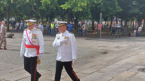 Mandos militares a su llegada al acto celebrado en Monforte