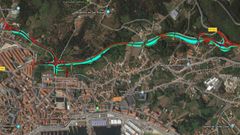 Trazado variante de Ribeira