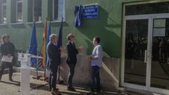 El alcalde ovetense Wenceslao L�pez, el atleta Alberto Su�rez y el concejal de deportes Fernando Villacampa