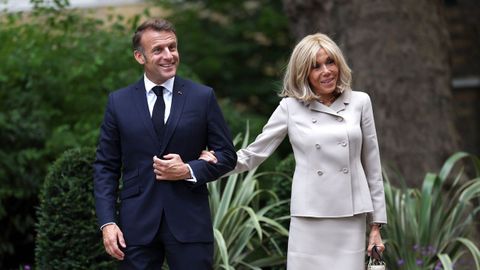 El presidente de Francia, Emmanuel Macron, y su mujer Brigitte, en julio del 2025 en Londres