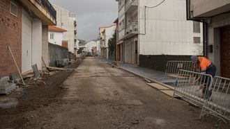 Obras en la calle Doutor Esperante de Outes