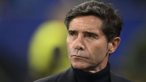 El centrenador del Villarreal, Marcelino Garc�a, antes del partido de LaLiga de f�tbol que Real Oviedo y Villarreal