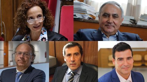 De arriba abajo, y de izquierda a derecha: los fiscales Carmen Eir, Carlos Varela, Antonio Roma, Romn Ruiz y Miguel Armenteros
