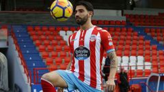 Chuli en su presentaci�n con el Lugo