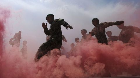 Militares en su ceremonia de graduaci�n