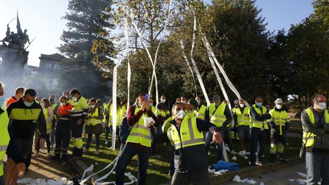 Los trabajadores de Ence se�alaron hoy que intensificar�n sus protestas 