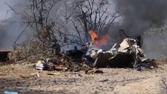 Restos de la avioneta accidentada