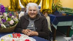Josefa, en la celebraci�n de su 101 cumplea�os, en abril del a�o pasado