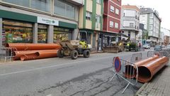 Obras en la calle Diego Pazos