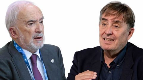 El director de la RAE, Santiago Muoz Machado (izquierda), y su homglogo del instituto Cervantes, Luis Garca Montero (derecha)