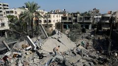 Devastaci�n tras los bombardeos en el sur de Gaza