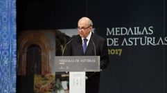 Pl�cido Arango, en un momento de su discurso en las Medallas de Asturias