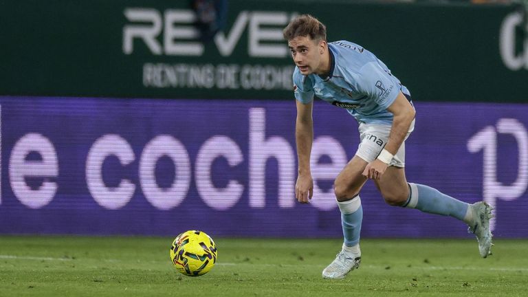 �lvaro N��ez, en su debut con el Celta, el partido frente al Betis del 1 de marzo.
