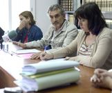 Morgade (al fondo) coger� la alcald�a provisionalmente. 