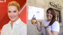 Judith Rakers (a la izquierda), quien durante su estancia en Santiago public� unas fotos de La Zapater�a Compostela en Instagram que han tenido un alcance inesperado para este nuevo negocio del casco hist�rico. Y Beatriz Alcal� (a la derecha), responsable de la helader�a y bakery abierta en A Quintana junto a Abel Pascual.