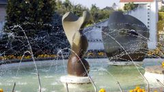 Esculturas en el parque del Alcalde Ord��ez de O Porri�o
