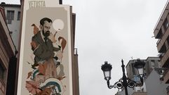 Foto del foto del boceto ganador del concurso para pintar un mural sobre �Clar�n� en la calle Santa Clara, en Oviedo.Foto del foto del boceto ganador del concurso para pintar un mural sobre �Clar�n� en la calle Santa Clara, en Oviedo
