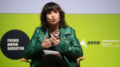 La escritora Rosa Montero, durante la presentaci�n del premio Aena de Narrativa.