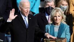 El presidente electo de los EE.UU, Joe Biden, jur� su cargo durante la ceremonia de investidura en Washington  el 20 de enero