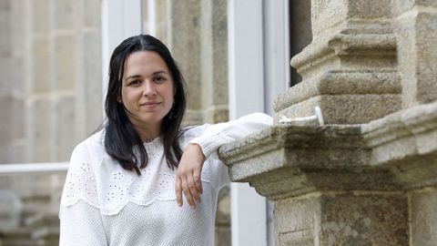 La escritora Alice Kellen, este lunes en Santiago.