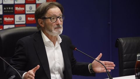 Juan Antonio Anquela en sala de prensa