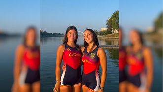 Carlota Pe�a e Irene Garc�a, las representantes ribadenses en el cuatro sin timonel j�nior femenino de Espa�a.