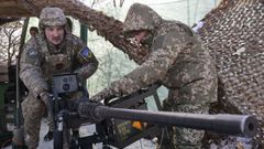 Soldados ucranianos en la regi�n de Zaporiyia.