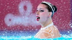 Iris Ti�, durante la prueba de solo t�cnico, donde consigui� la medalla de oro.