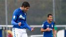 David Gonz�lez �Roni�, celebra un gol en su etapa como jugador azul