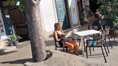 La ministra de Trabajo, Yolanda D&iacute;az, en Baiona