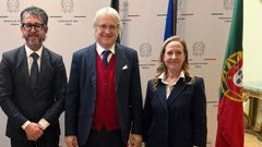 Luis Oujo, Claudio Miscia y Nicoletta Martorana, durante el encuentro de Ra da Estrela en Portugal