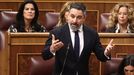 El presidente de Vox, Santiago Abascal, en el Congreso de los Diputados.