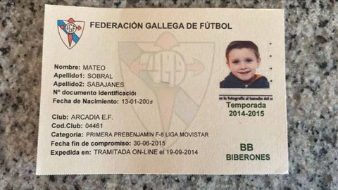Primera ficha de Mateo Sobral.