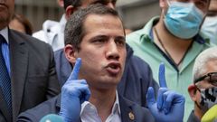 Juan Guaid�, durante un acto en Caracas