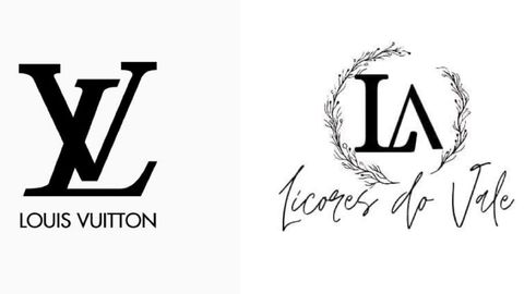 Comparativa de los logotipos de Louis Vuitton y de Licores do Vale.