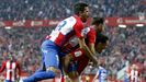 Celebraci�n del gol que dio la victoria al Sporting en el derbi asturiano