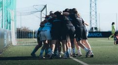 Jugadoras de As Celtas, celebrando un gol en un duelo en A Madroa esta temporada.