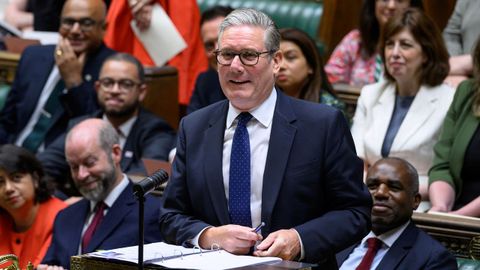 El primer ministro de Reino Unido Keir Starmer, este mi&eacute;rcoles, durante su &uacute;ltima sesi&oacute;n de control en el Parlamento.
