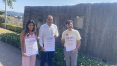 Natalia Sabars, ngel Moldes y Ernesto Vzquez-Rey en la presentacin de los actos da Galicia Mrtir
