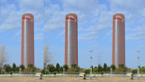 TORRE SEVILLA (Sevilla) - El edificio del arquitecto Csar Pelli es el rascacielos ms alto de Andaluca con 180 metros. Suma 40 plantas, la mitad de las que pretende alcanzar el rascacielos que se proyecta en Ourense