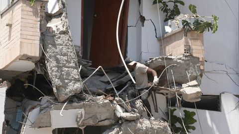 Edificio colapsado en Cali, Colombia, tras el terremoto