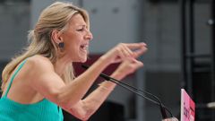 Yolanda D�az en un mitin de Sumar.