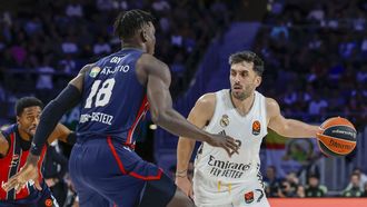 Lance del encuentro de Euroliga de esta temporada entre el Real Madrid y el Baskonia