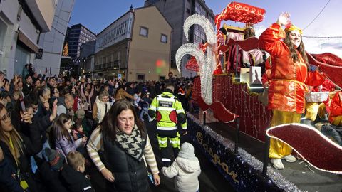 Cabalgata de Reyes Magos en Ribeira.